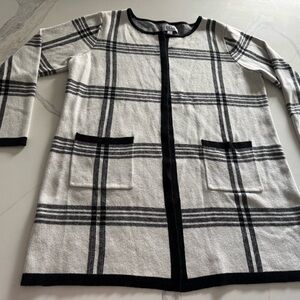 Elle Black and White Plaid Blazer